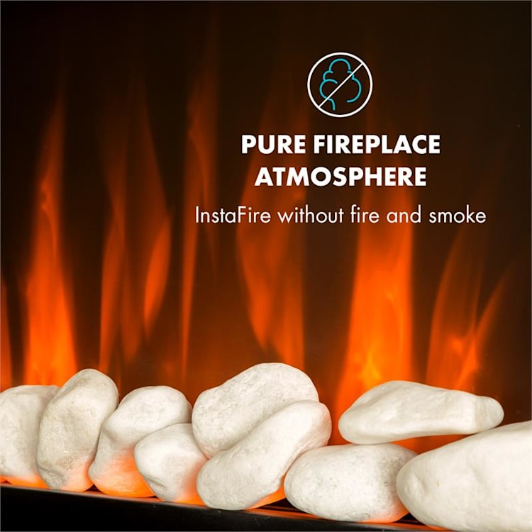 Curved Copper L&F electric fireplace 1000/2000W curved glass panel remote control