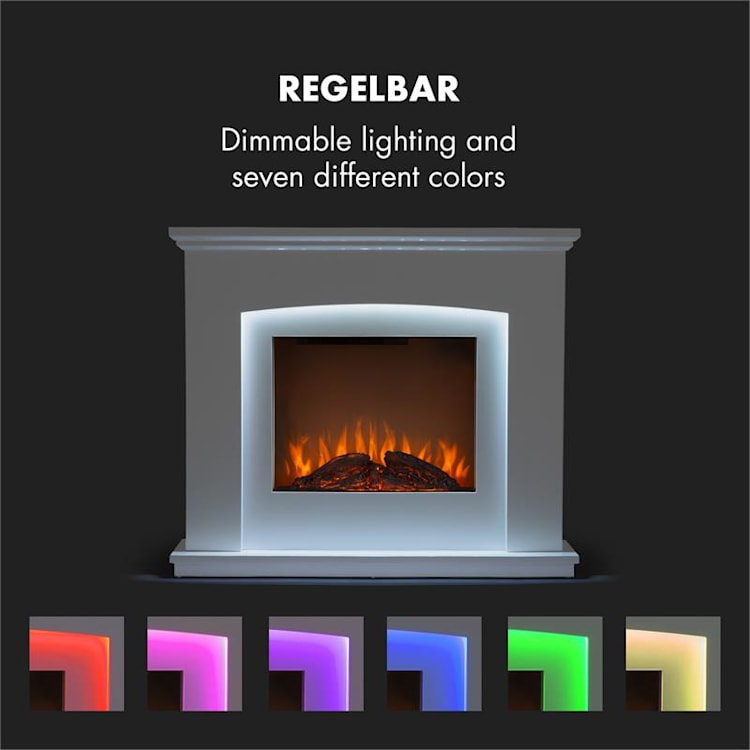 Aosta Light & Fire Electric Fire Fire Fireplace 1000/2000W Telecomando a distanza