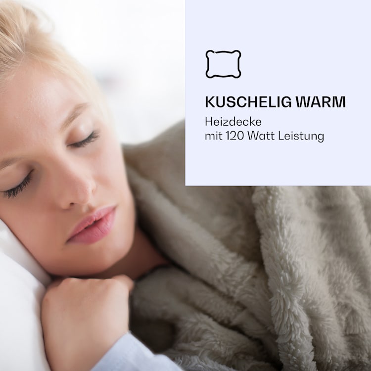 Dr. Watson SuperSoft Heizdecke 160 W 180 x 130 cm Teddy-Plüsch Creme