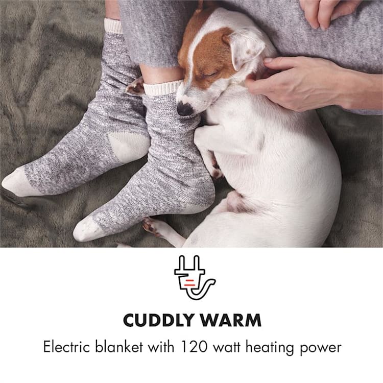 Dr. Watson Manta eléctrica Suave 120 W 180 x 130 cm Felpa Crema/gris Crema