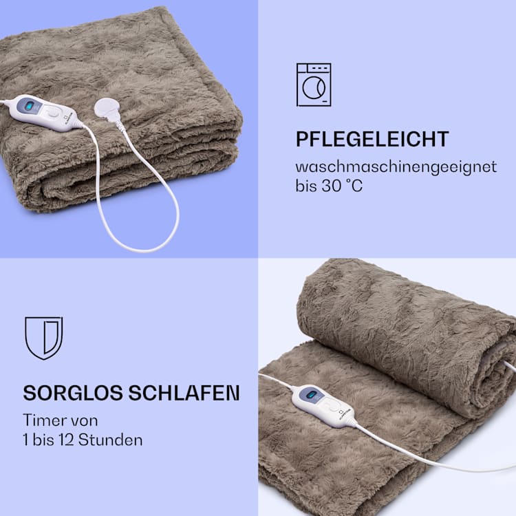 Dr. Watson Comfort & Style Heizdecke 120W 180x130cm Faux Fur
