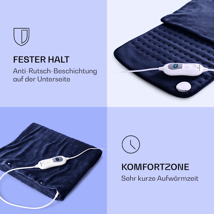 Dr. Watson Heatzone XL Heizteppich 100W 75x50cm MicroPlüsch Dunkelblau