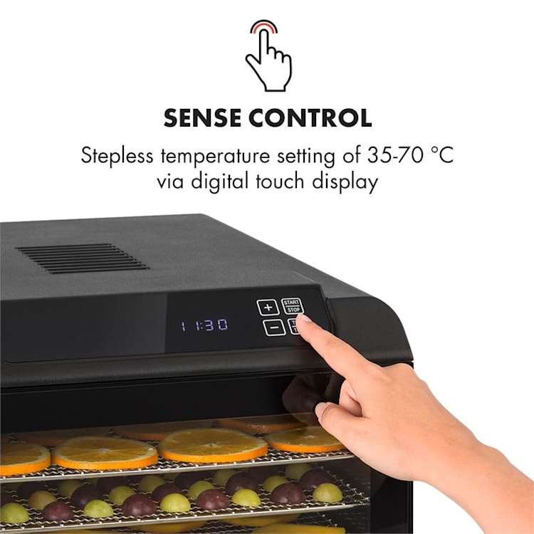 Arizona Jerky Deshidratador 500W 35-70°C Display táctil digital Negro
