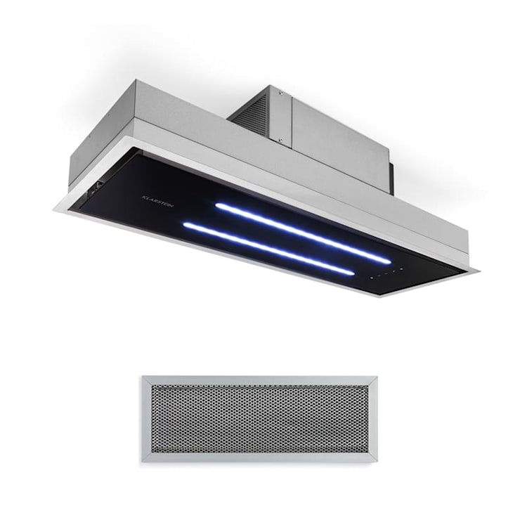 High Line Deckenhaube 90cm 410 m3/h 75W 3 Stufen Fernbedienung schwarz 90 cm