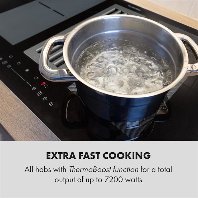 Full House Down Air System Induction Cooker + Extractor Hood Black