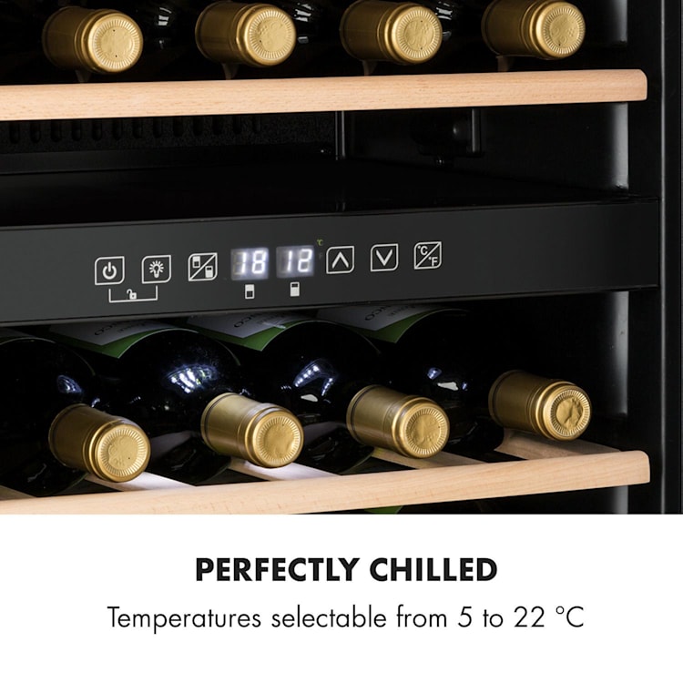 Vinamour 29D Weinkühlschrank 2 Zonen 80 Liter / 29 Flaschen 5-22°C Touch Panoramatür 29 Flaschen | 2 Kühlzonen