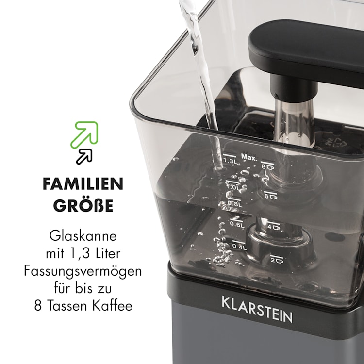 GrandeGusto Kaffeemaschine 1690W 1,3l Pre-Infusion 96°C schwarz Schwarz