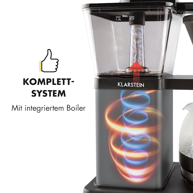 GrandeGusto Kaffeemaschine 1690W 1,3l Pre-Infusion 96°C schwarz Schwarz