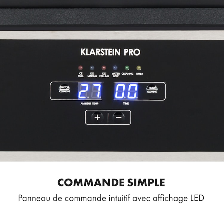 Antarctica Machine à glaçons 15L 26kg/jour compresseur 270W - noir