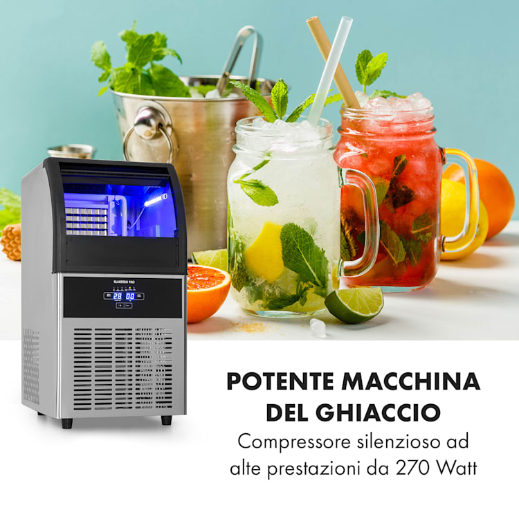 Antarctica macchina del ghiaccio 270W 15l 26kg/24h acciaio inox nero