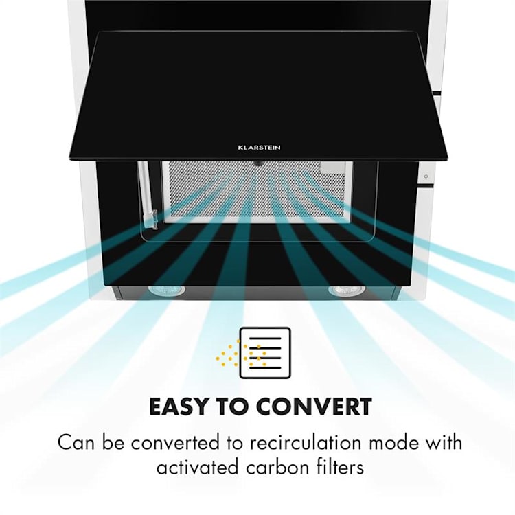 Klarstein Mirage 60 Cooker Extractor Hood 550 m³ / h Touch-Panel Ambient Black 60 cm | Black
