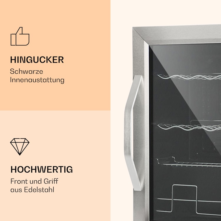 Beersafe XL Mix It Edition Kühlschrank 60 Liter 4 Böden Panoramaglastür
