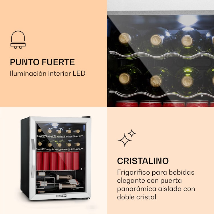 Nevera Beersafe XL Mix It Edition, 60 litros, 4 estantes, puerta de cristal panorámica