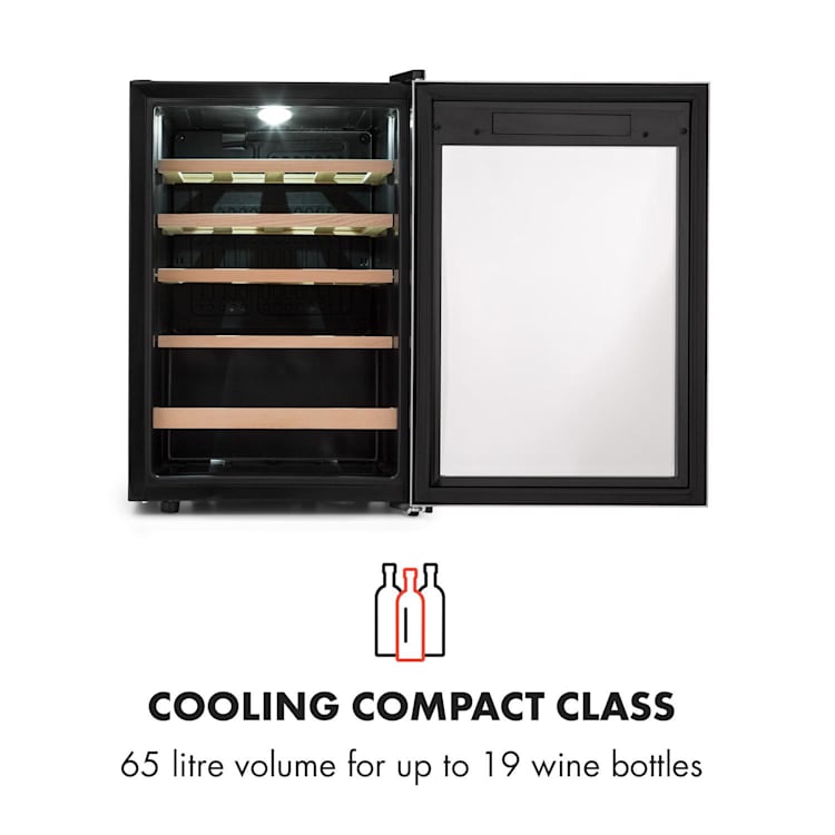 Vinamour 19, vinoteka, 19 boca, 65 l, 4 - 18 °C, 39 dB, staklo, crna 19_bottles | 1_cooling_zone