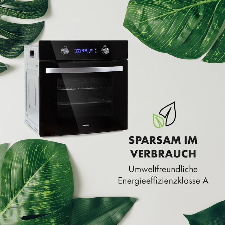 Gusteau Elektrischer Einbaubackofen 64 Liter 2950 Watt Temperaturbereich: 50 -250 °C Gartimer Schwarz