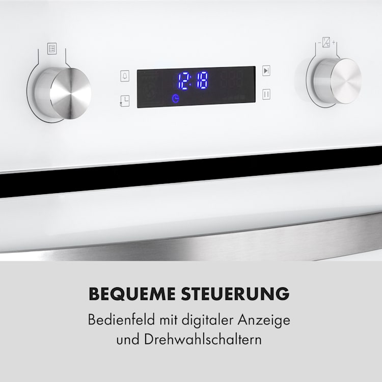 Gusteau Elektrischer Einbaubackofen 64 Liter 2950 Watt Temperaturbereich: 50 -250 °C Gartimer Weiß