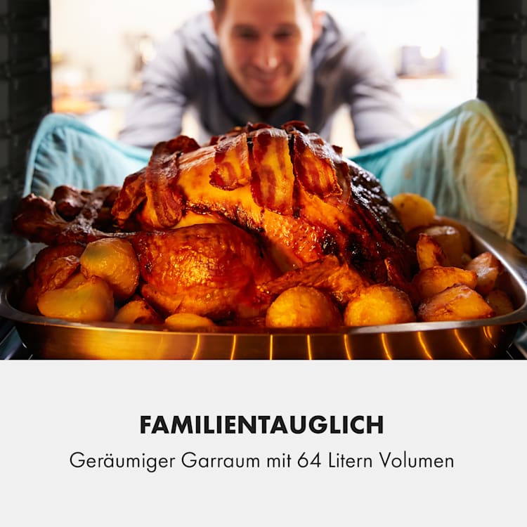 Gusteau Elektrischer Einbaubackofen 64 Liter 2950 Watt Temperaturbereich: 50 -250 °C Gartimer Weiß