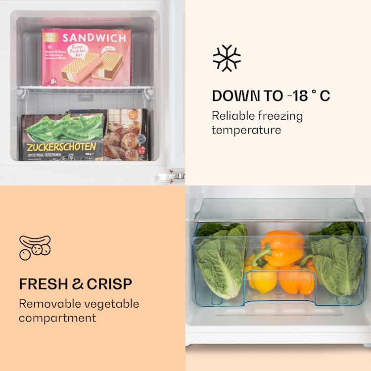Audrey fridge & freezer combination 97l/39l retro look 2 floors Red