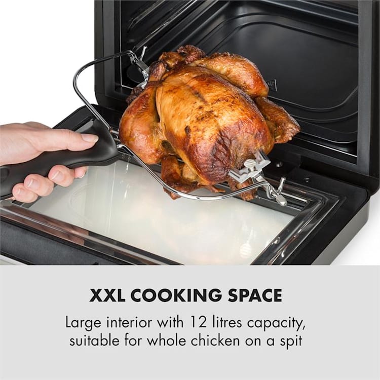 AeroVital Cube Hot Air Fryer 1600W 12l Timer 16 Programmes Black Black