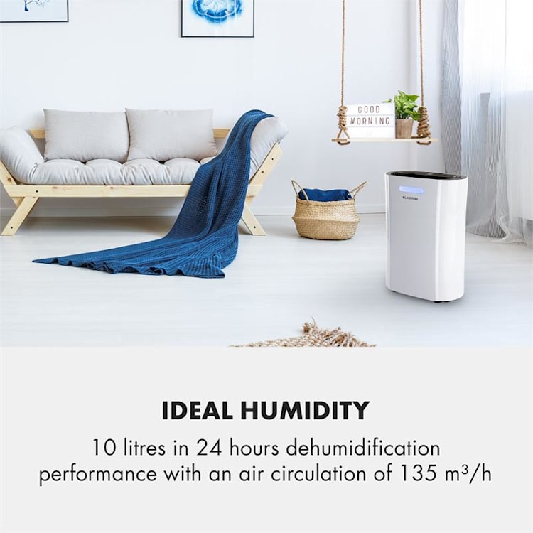 AeroDry 10 ilmankuivain 265 W 10 l/päivä 135 m³/h 25 m² DrySelect 37 dB valkoinen