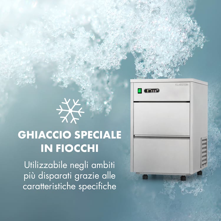 Frostica Macchina del Ghiaccio Flake Ice Maker 20kg/24h Inox argento