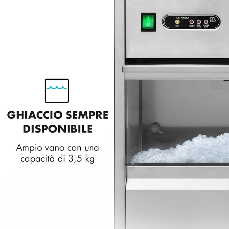 Frostica Macchina del Ghiaccio Flake Ice Maker 20kg/24h Inox argento