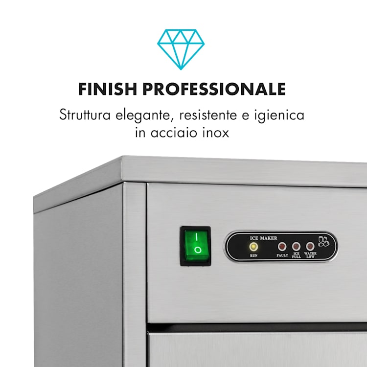 Frostica Macchina del Ghiaccio Flake Ice Maker 20kg/24h Inox argento
