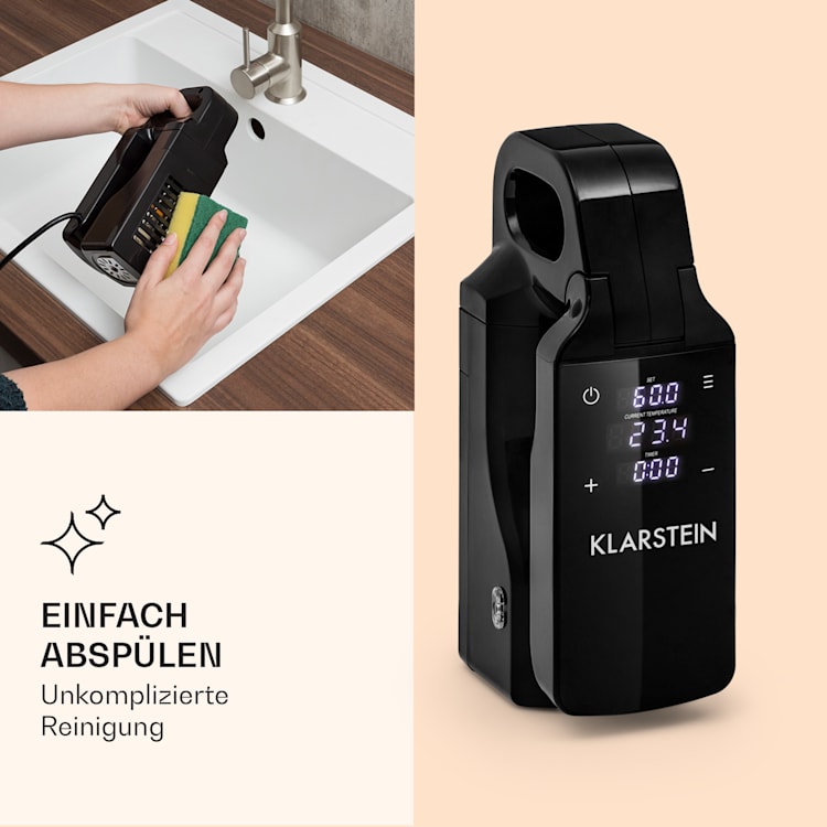 Quickstick Free Sous Vide Stick 0-95 °C LCD-Touch-Display schwarz