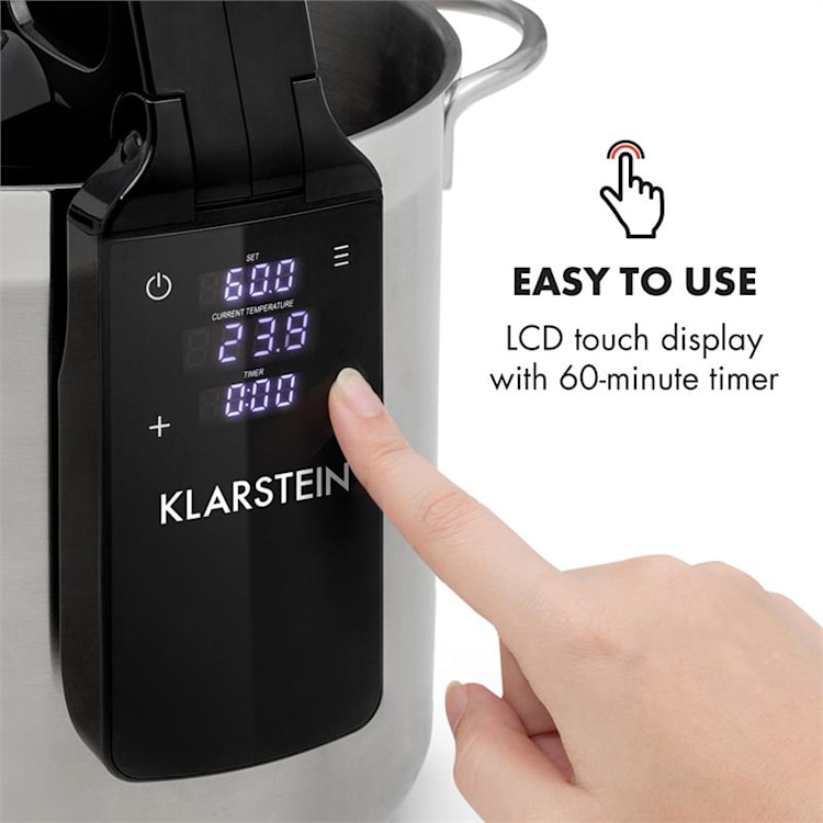 Quickstick Free Sous Vide Stick 0-95 °C LCD-Touch-Display schwarz