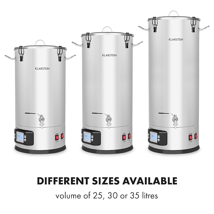 Maischfest, kotel za slad, 5 delni, 1500/3000 W, 35 l, LCD, plemenito jeklo 35 Ltr