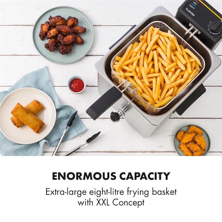 Family Fry friteerauskone 3000w Oil Drain Technology teräs hopea
