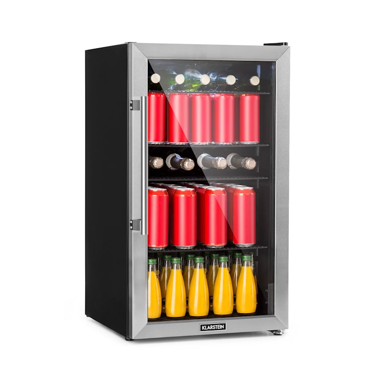 Beersafe 3XL Kühlschrank 98 Liter 4 Böden Panoramaglastür Edelstahl 98 Ltr | Edelstahl