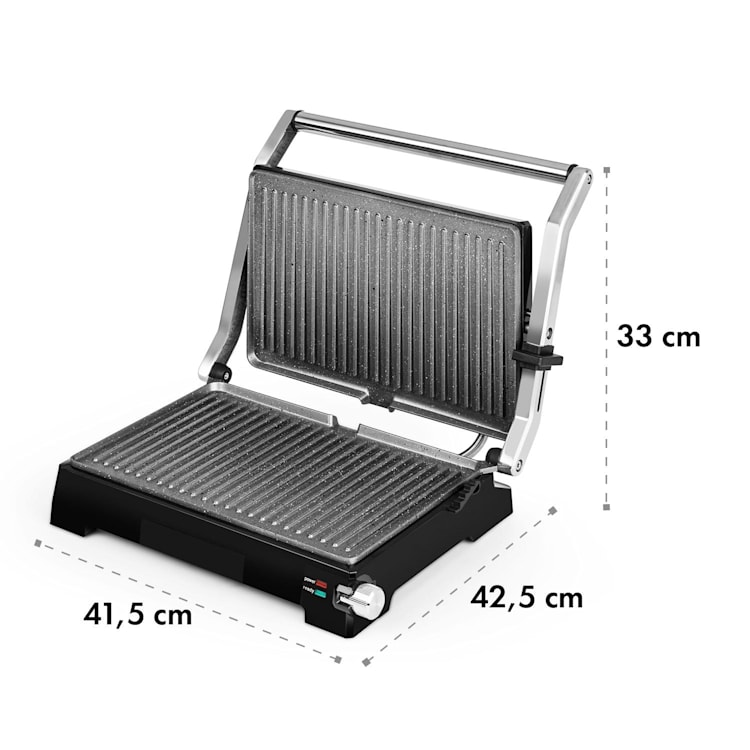 Buffalo Kontaktgrill Paninimaker 2000W Edelstahl silber/schwarz Antihaftbeschichtung: metallic