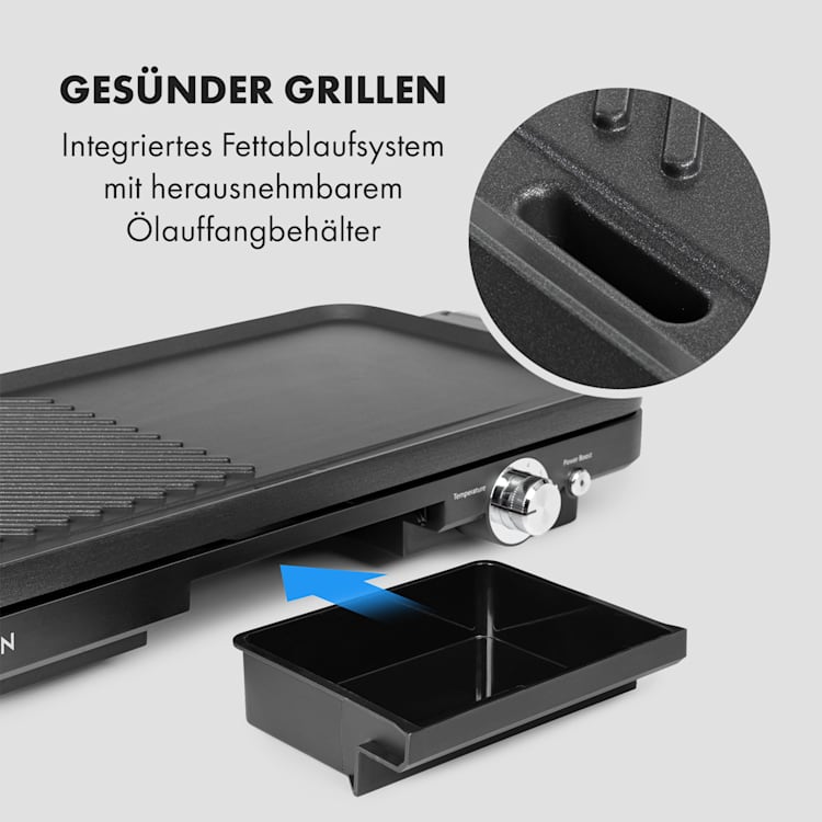 Charleroi Turbo Elektro-Tischgrill 2000 W DuoGrill Concept Antihaft 50,8x25,4 cm schwarz