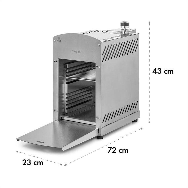 Downfire, gázgrill, 3500 W, felső infravörös égő, 800 °C, ezüst