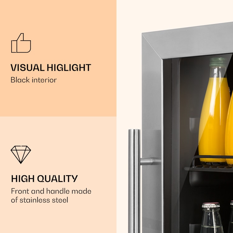Beersafe 5XL refrigerator 148 litres 3 shelves panorama glass door stainless steel 148 Ltr | Stainless steel
