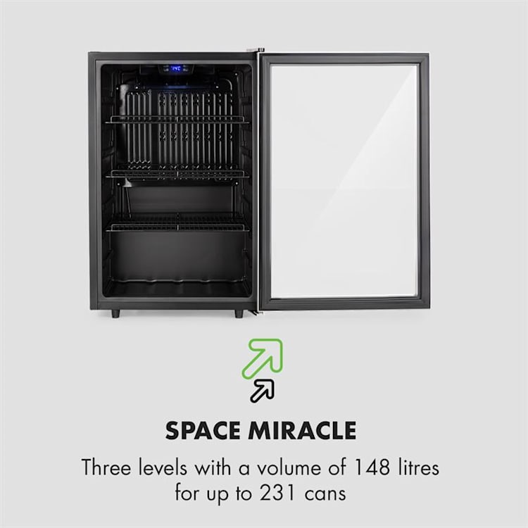 Beersafe XXL, chladnička na nápoje, 148 l, A +, sklo, ušlechtilá ocel 148 litrů