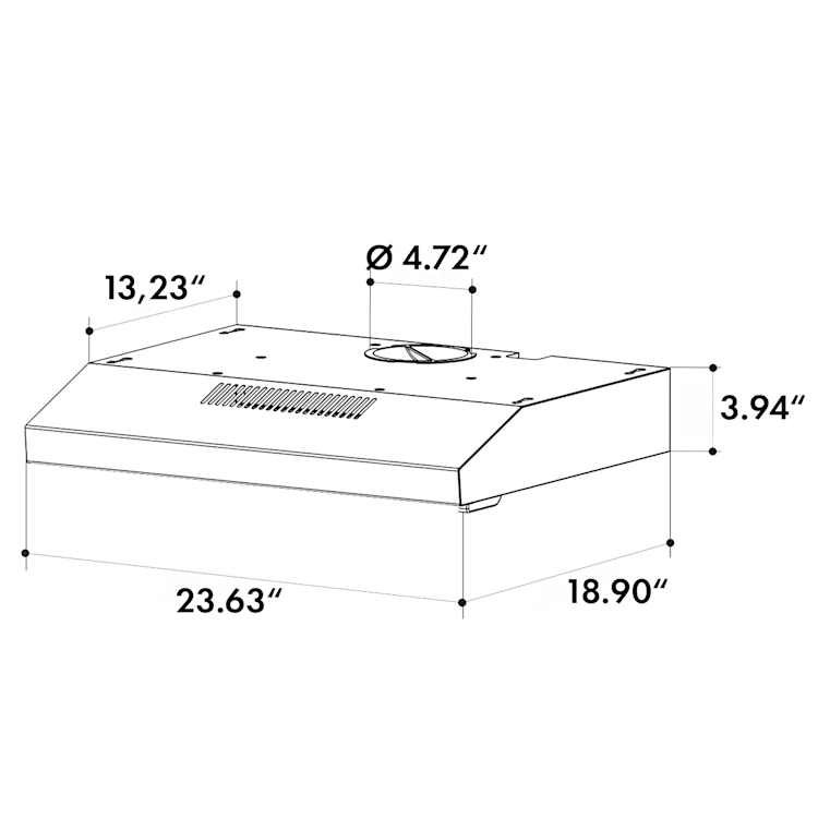 Contempo Neo, hota de bucătărie subcounter 60cm, 175m³ / h, LED, din oțel inoxidabil acrilic, negru Negru