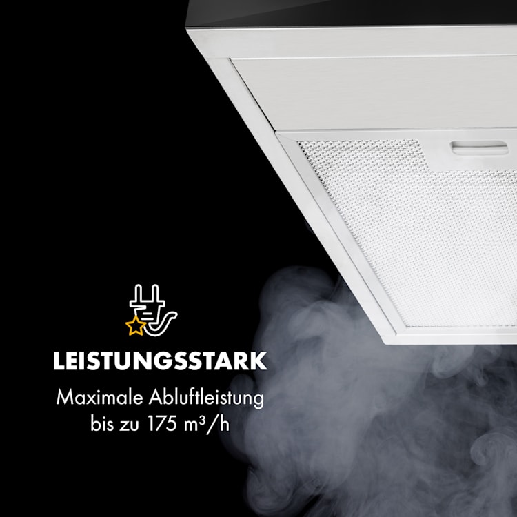 Contempo Neo Unterbau-Dunstabzugshaube 60cm 175m³/h LED Edelstahl Acryl Silber