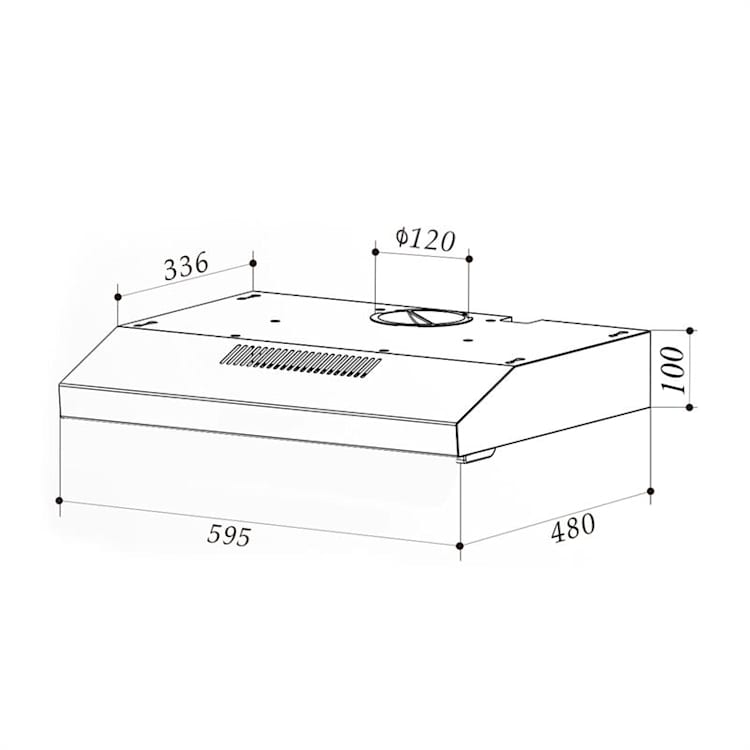 Contempo Neo, hota de bucătărie subcounter 60cm, 175m³ / h, LED, din oțel inoxidabil acrilic Argintiu