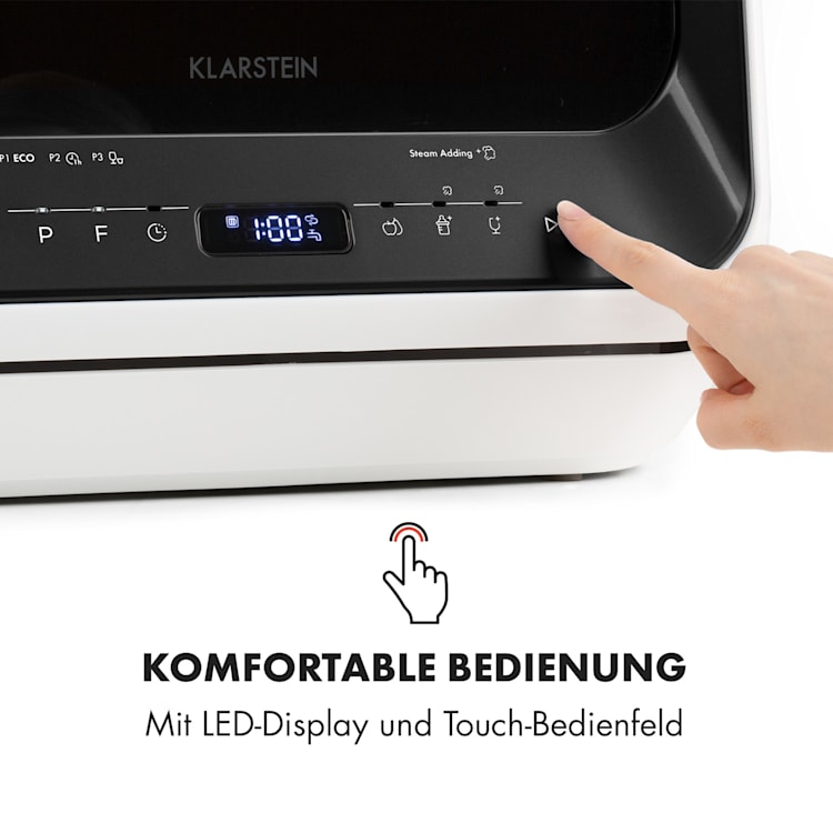 Amazonia Mini Geschirrspülmaschine 6 Programme LED-Display Schwarz