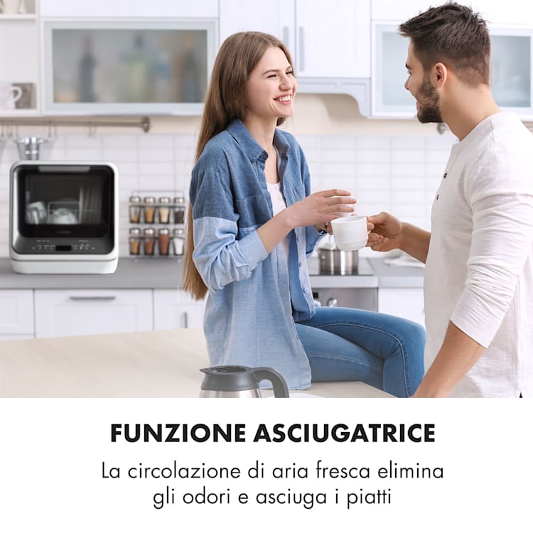Amazonia Mini lavastoviglie 6 programmi display a LED Nero