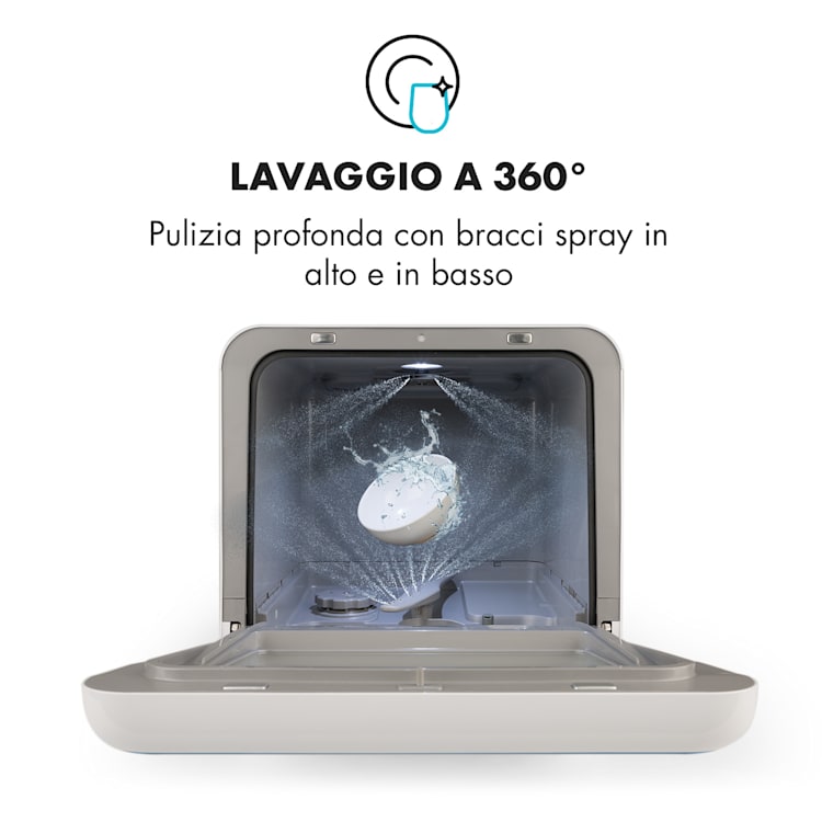 Amazonia Mini lavastoviglie 6 programmi display a LED Nero