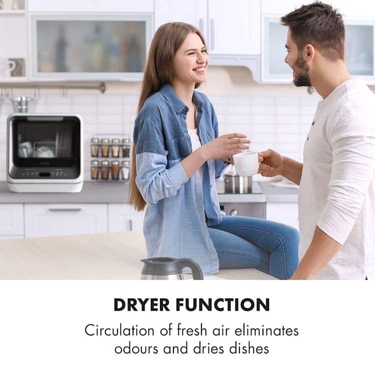 Amazonia Mini Dishwasher 6 Programmes LED Display Black
