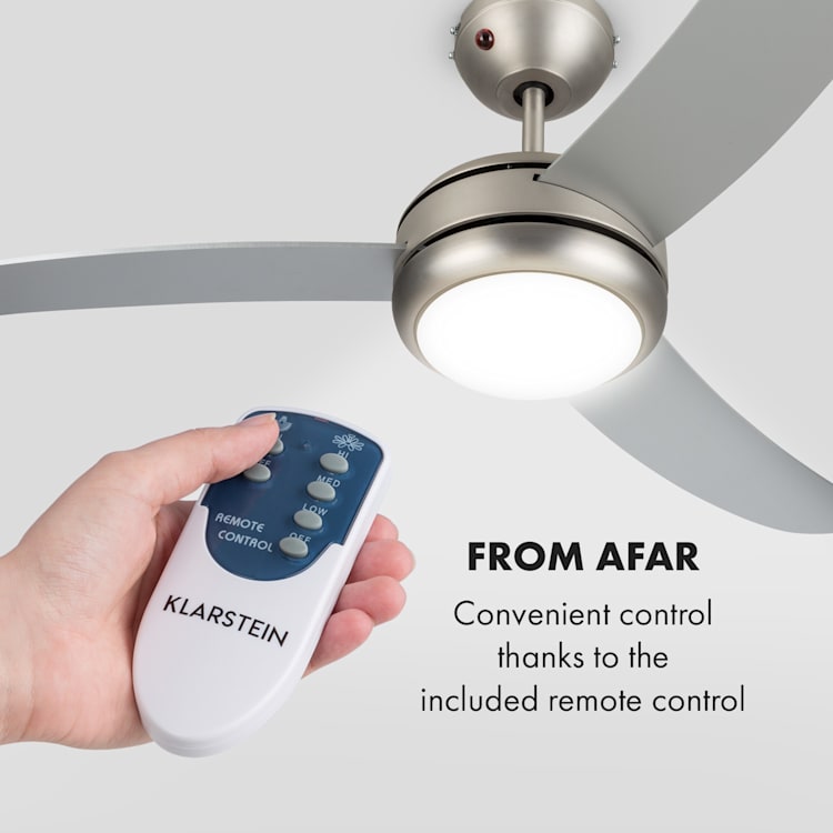 El Paso Ceiling Fan Ceiling Light 52" 10.344m³ / h 3 Wings Silver Silver