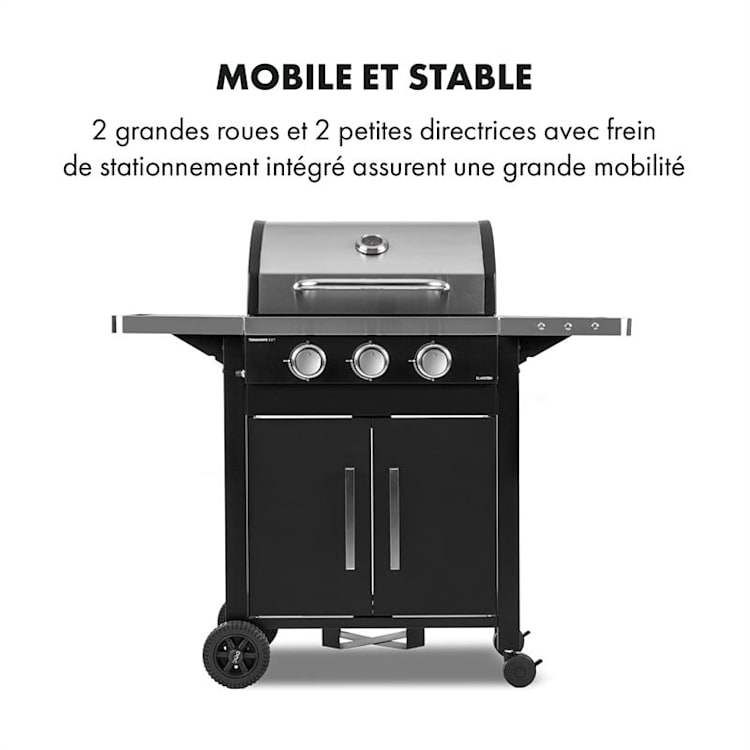 Tomahawk 3.0 T barbecue à gaz 3 x brûleurs 3,2 kW grille de cuisson 53 3 brûleurs