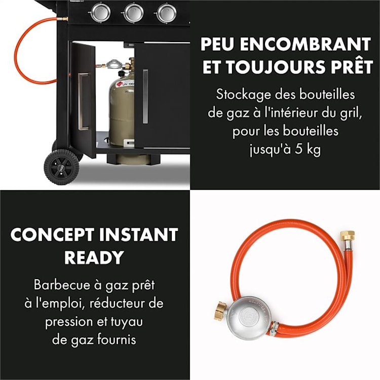 Tomahawk 3.0 T barbecue à gaz 3 x brûleurs 3,2 kW grille de cuisson 53 3 brûleurs