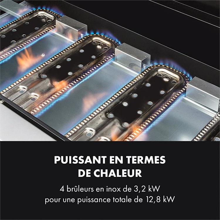 Tomahawk 4.0 T Barbecue à gaz 4 brûleurs 3,2 kW grille de cuisson 63cm 4 brûleurs
