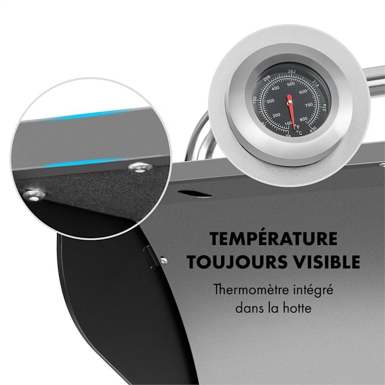 Tomahawk 4.0 T Barbecue à gaz 4 brûleurs 3,2 kW grille de cuisson 63cm 4 brûleurs