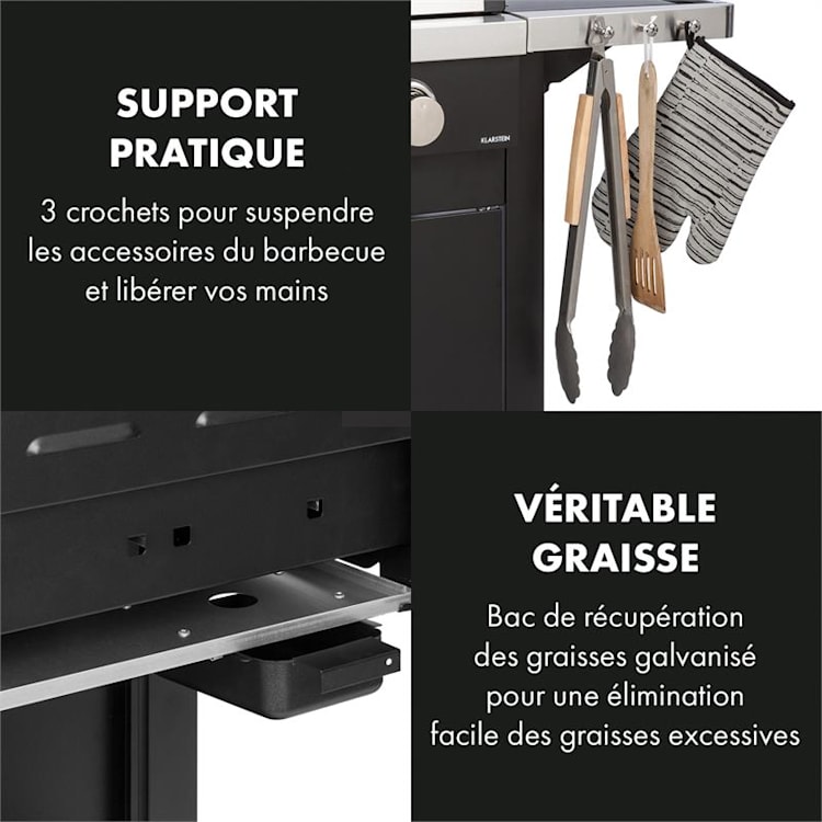 Tomahawk 4.0 T Barbecue à gaz 4 brûleurs 3,2 kW grille de cuisson 63cm 4 brûleurs